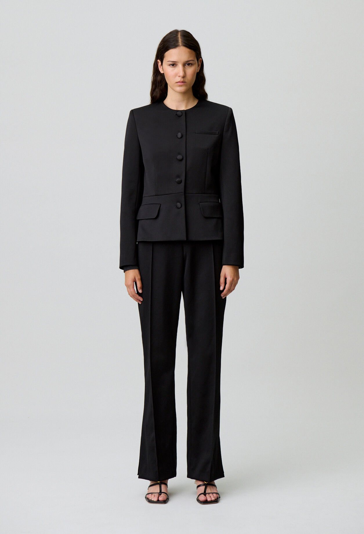 Pantalon droit satiné
