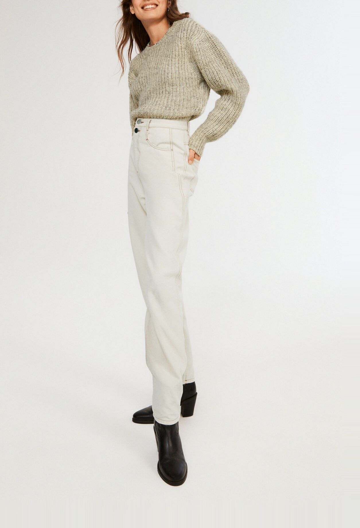 Jean beige en denim ecowash