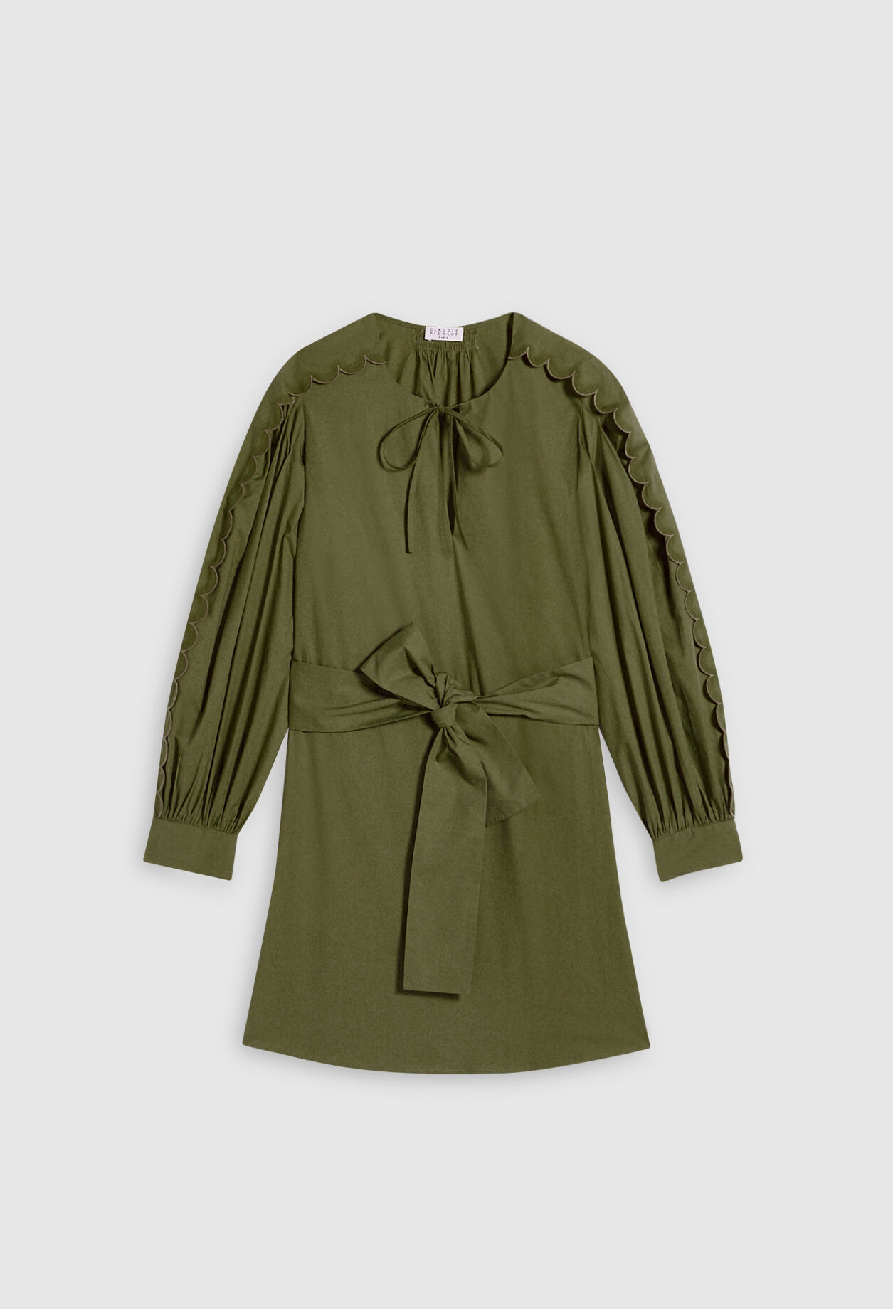 Robe courte ceinturée en coton bio