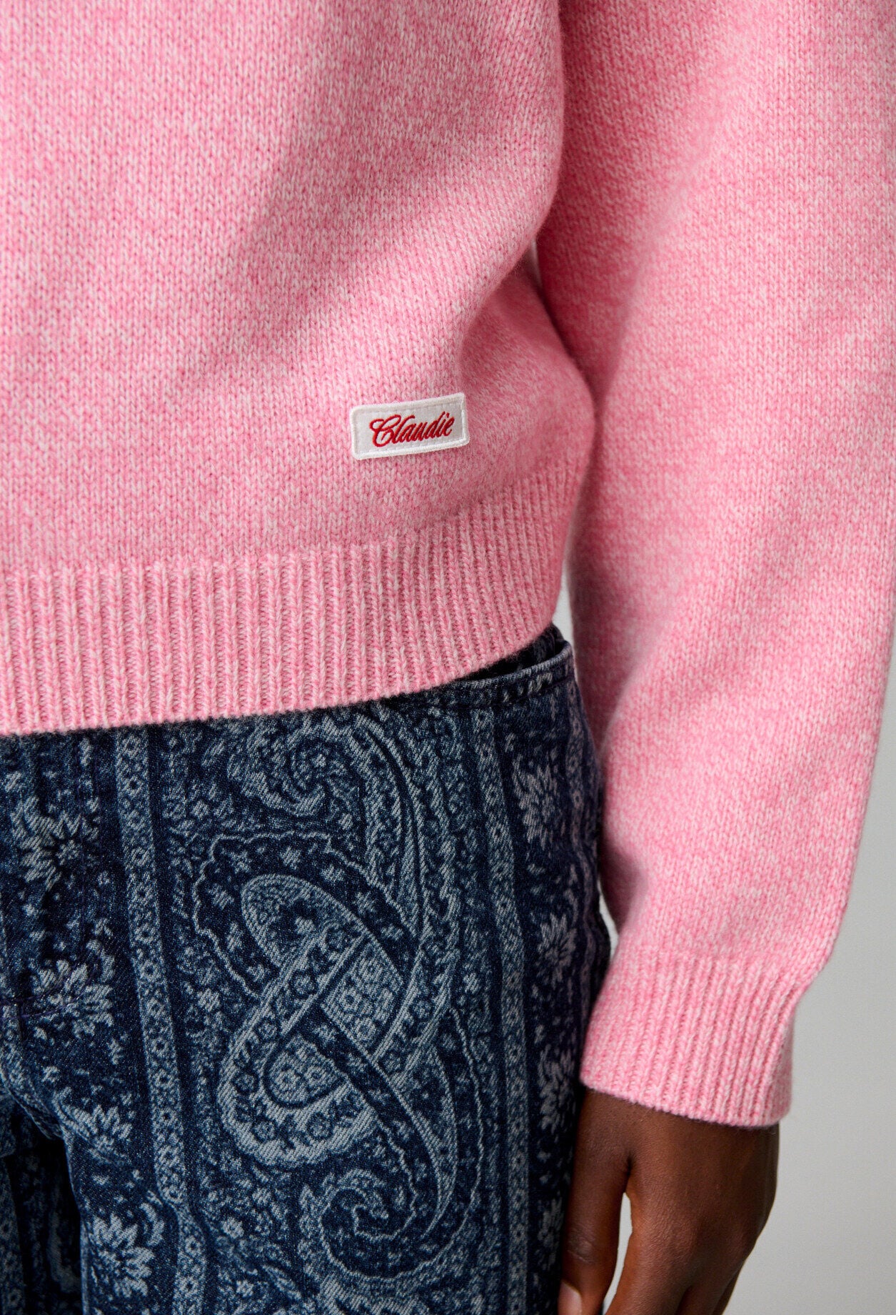 Pull maille col amovible