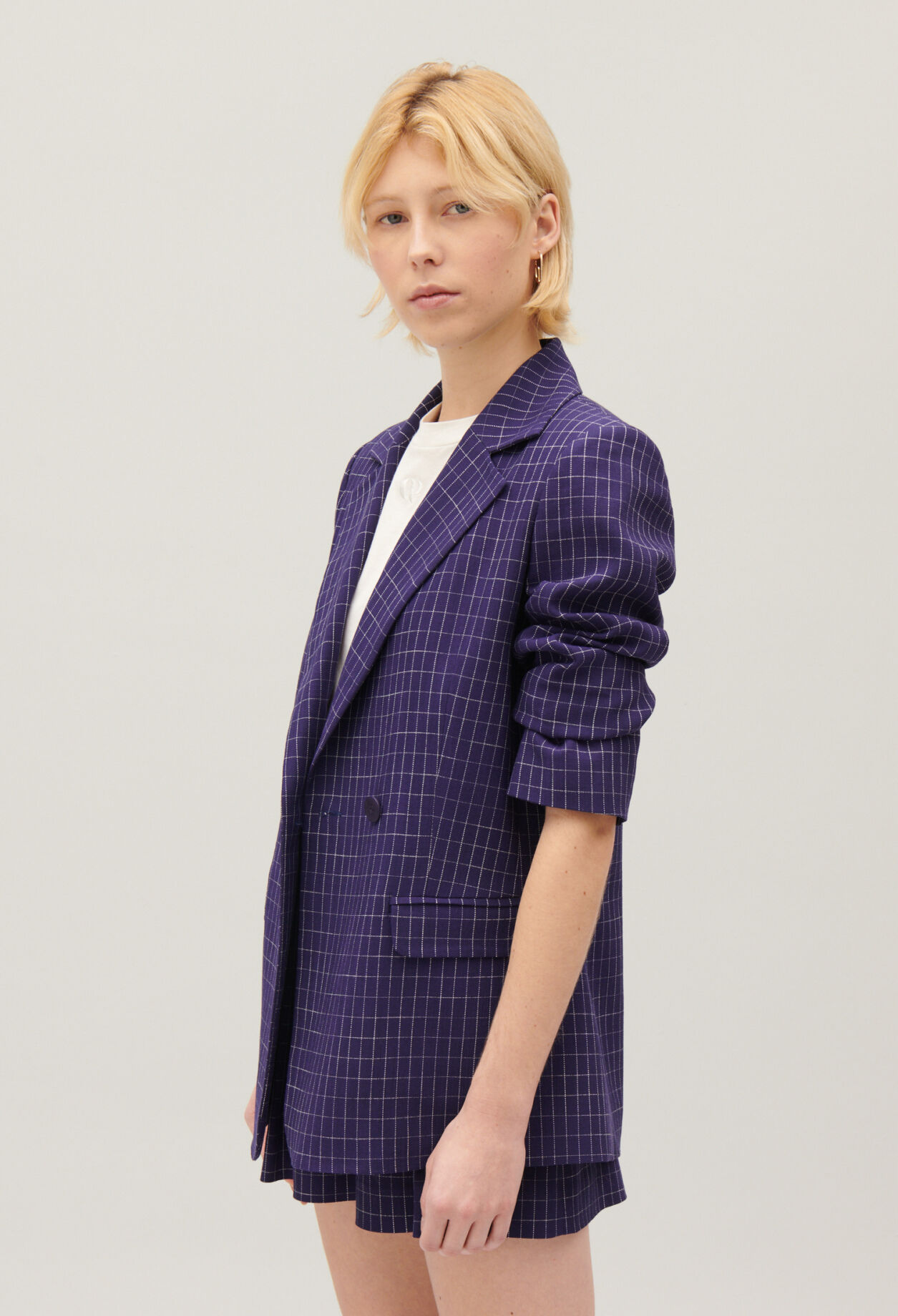 Veste tailleur carreaux indigo pour femme Claudie Pierlot