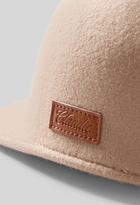 Casquette feutre laine camel
