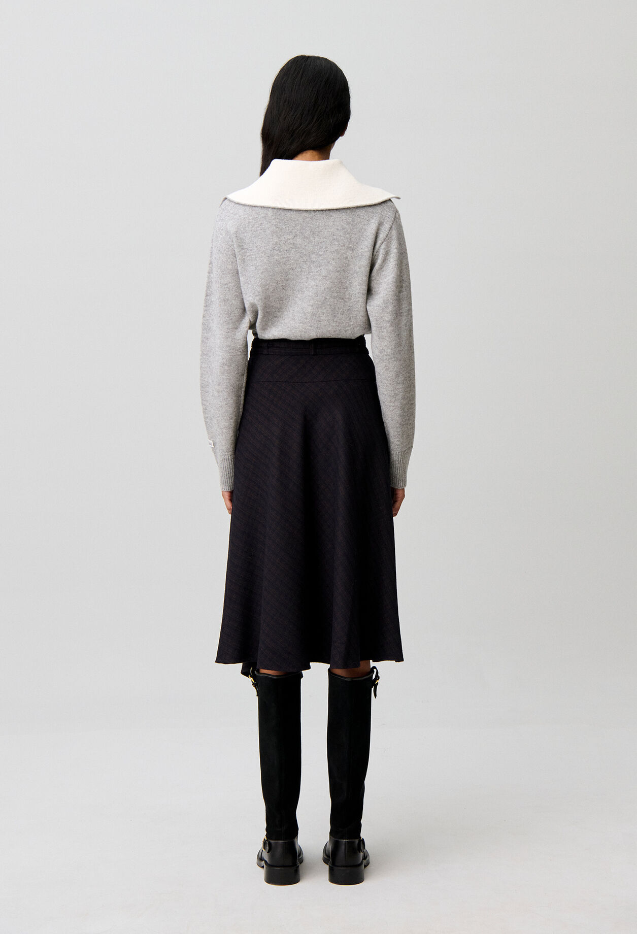 Jupe midi asym&eacute;trique