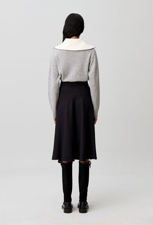 Jupe midi asym&eacute;trique