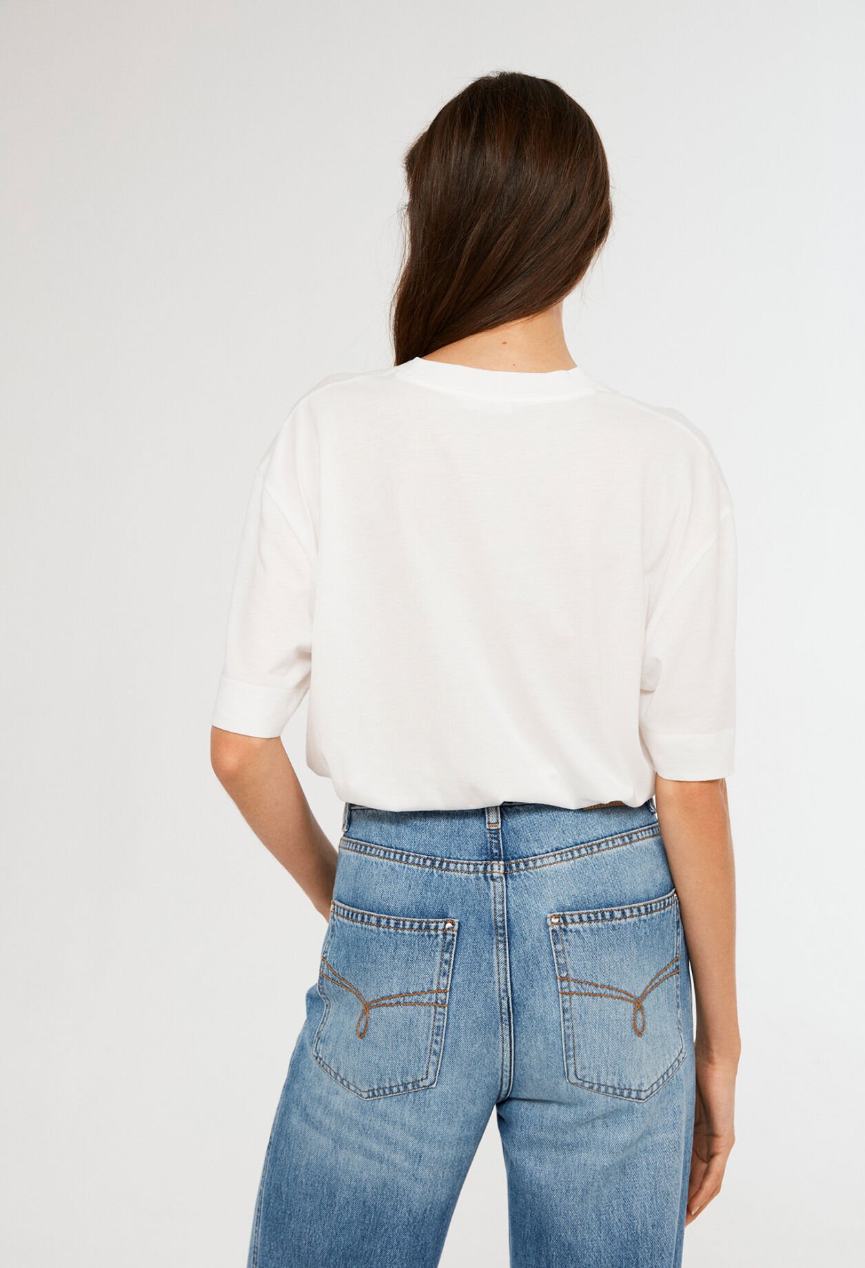 T-shirt blanc à coupe droite