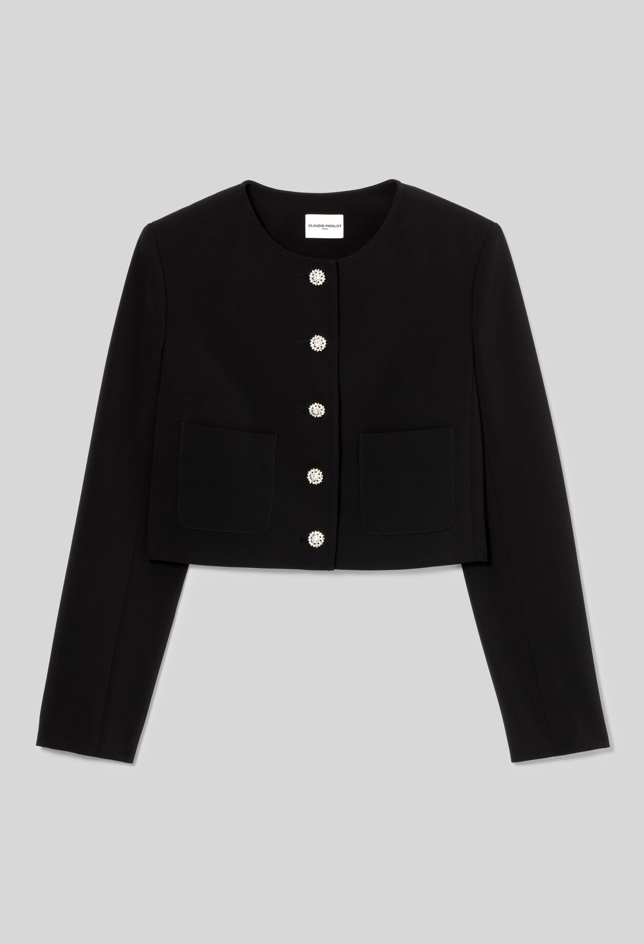 Veste courte boutons bijoux