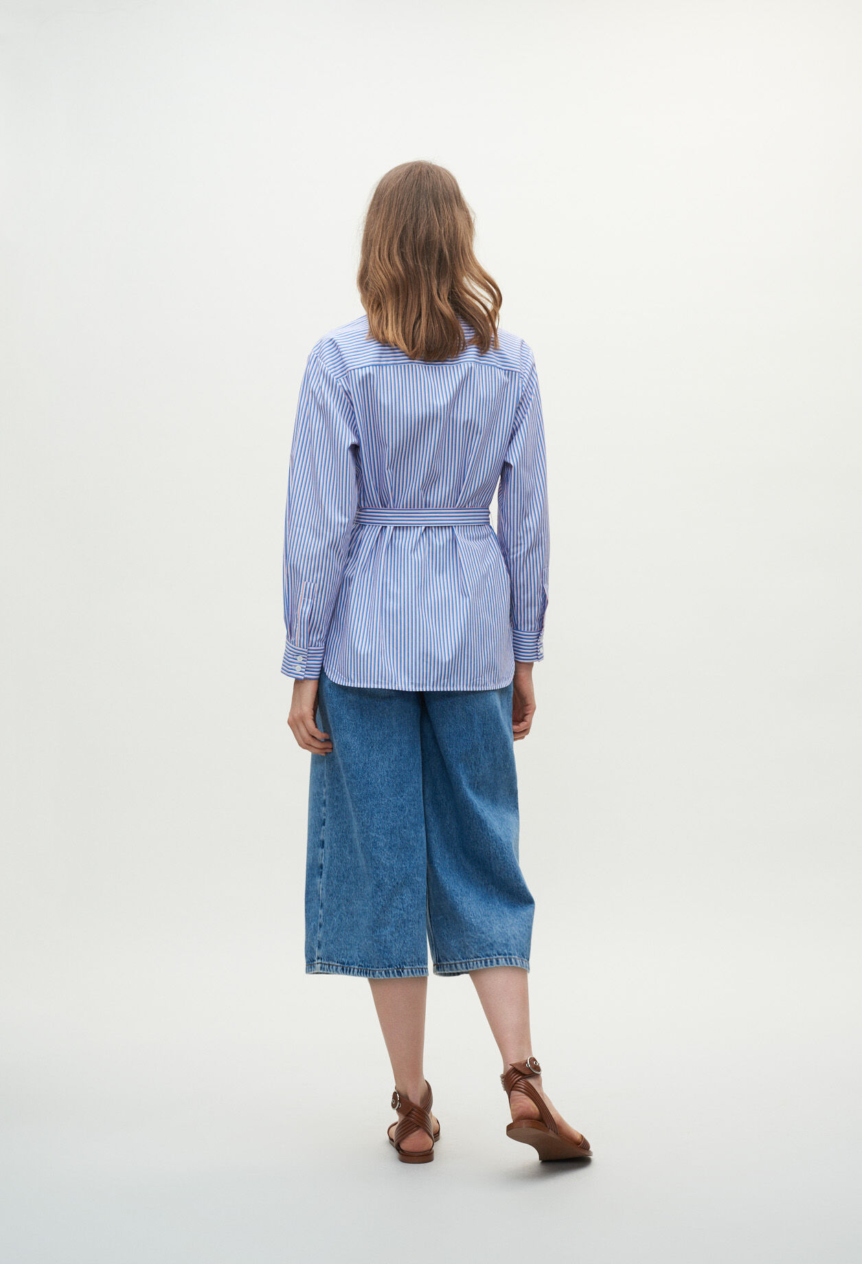 Chemise rayée ceinturée