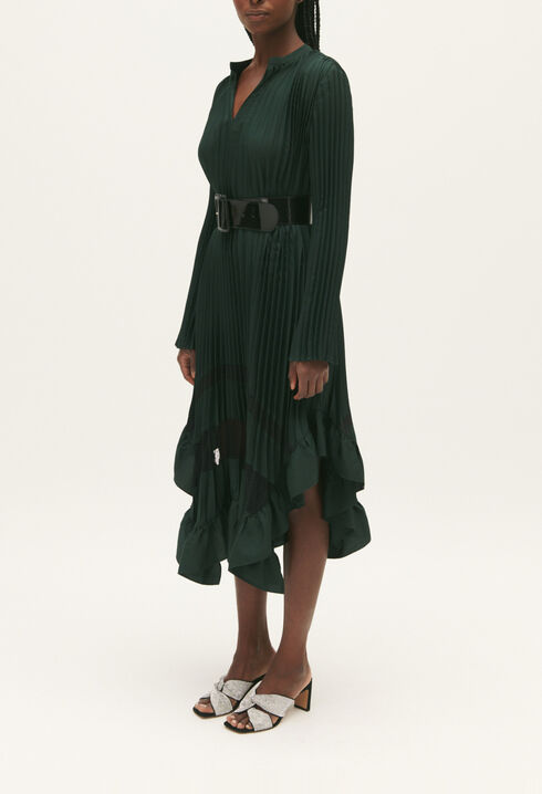 Robe mi-longue plissée