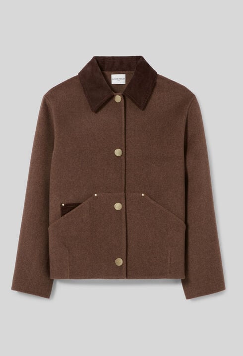Manteau court laine