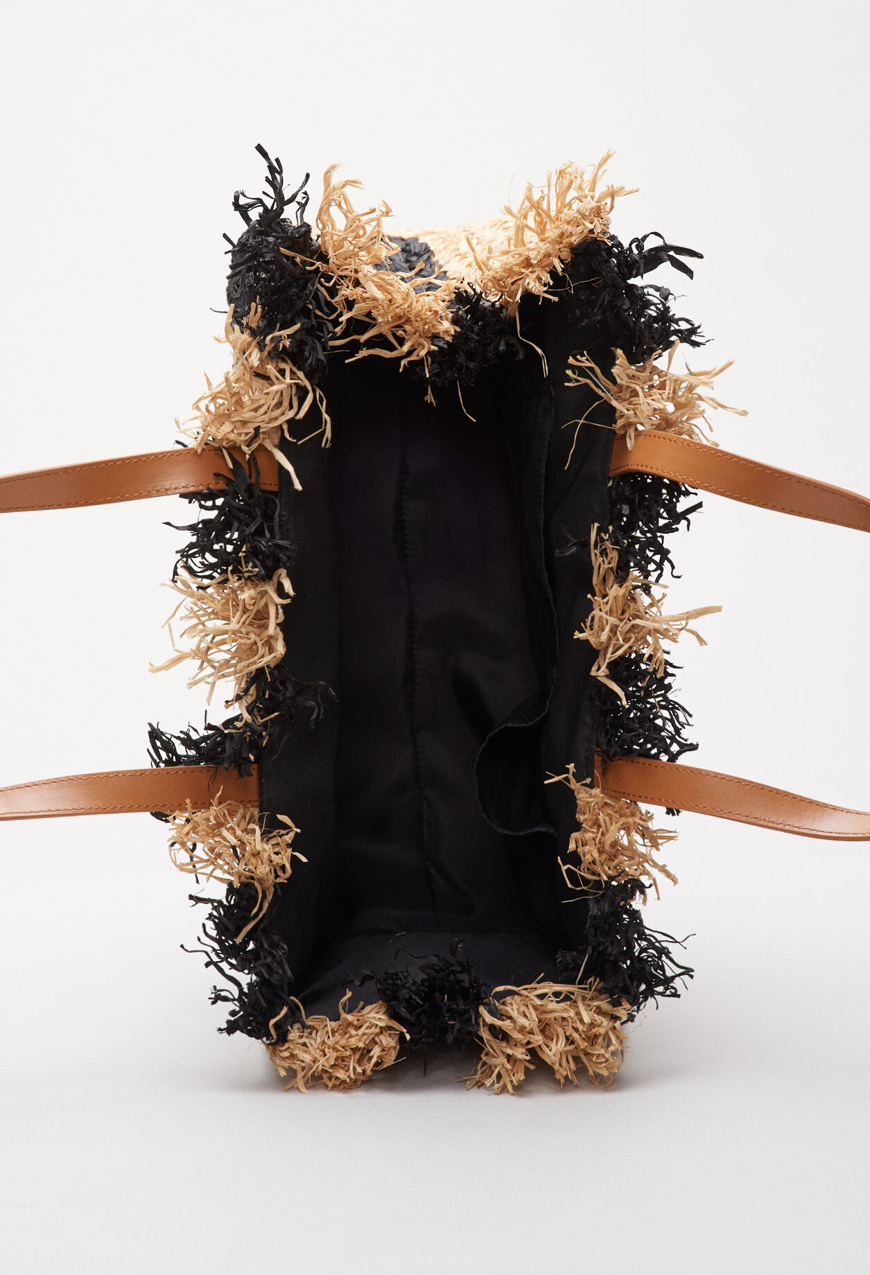 Sac en paille et cuir