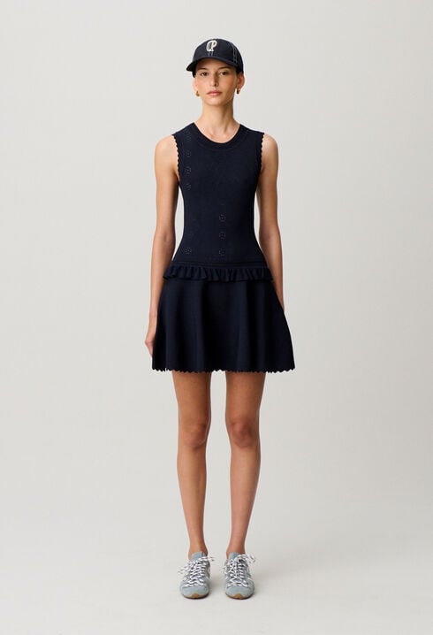 Robe maille volant