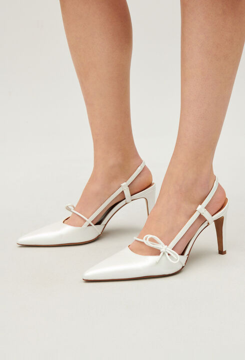 Escarpin cuir nacre