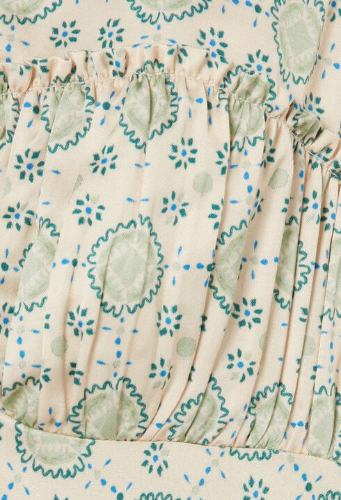 Robe satin&eacute;e motif