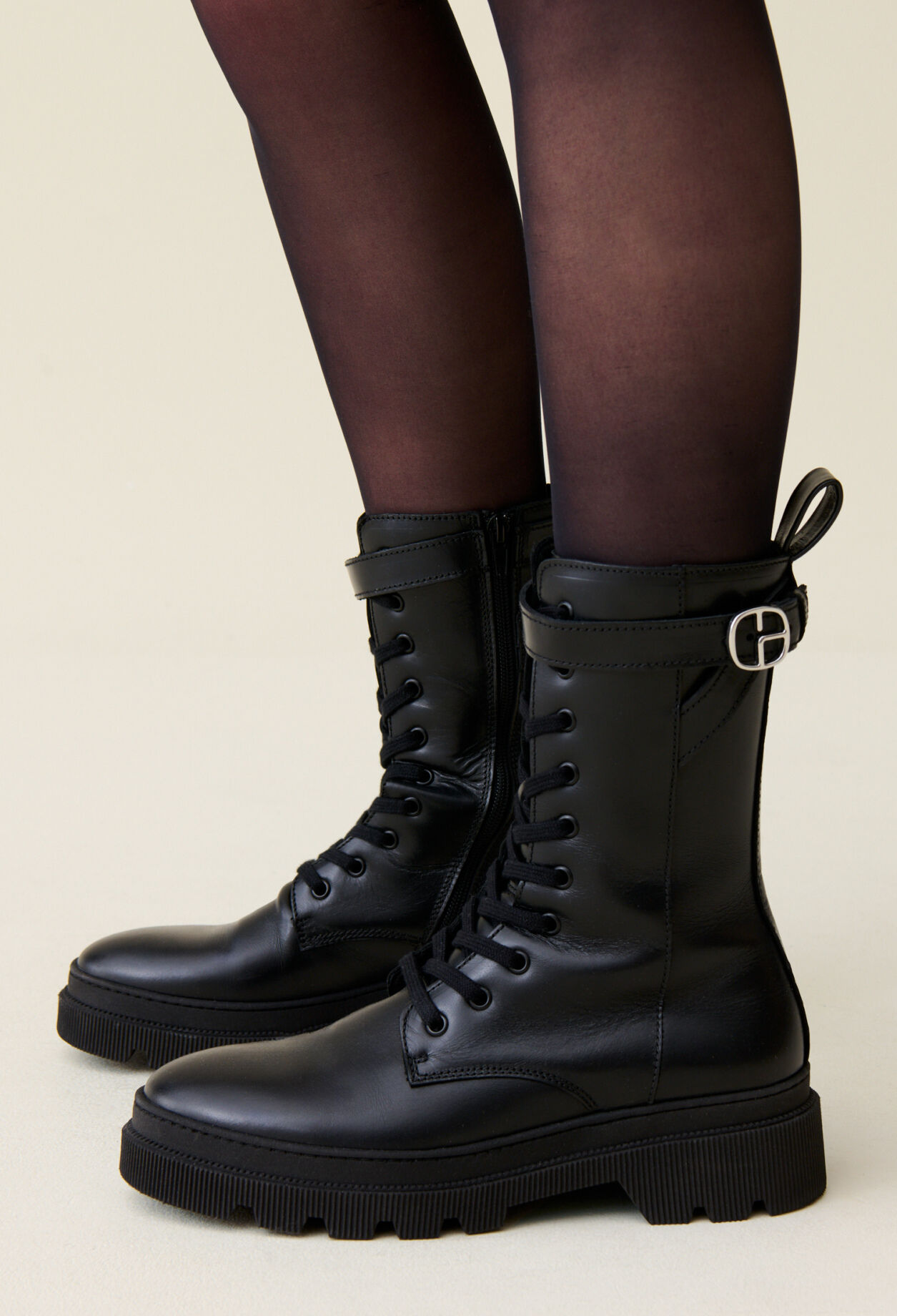 Bottines hautes rangers cuir pour femme Claudie Pierlot