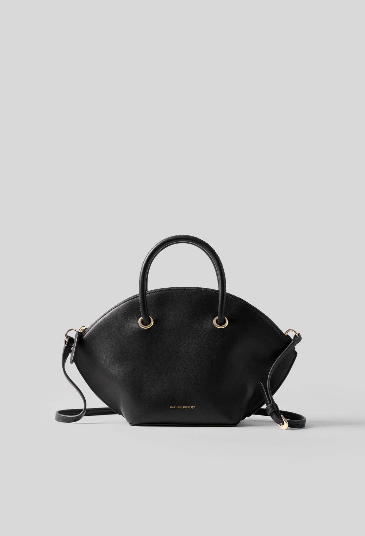 Sac cuir lisse anneaux dor&eacute;s