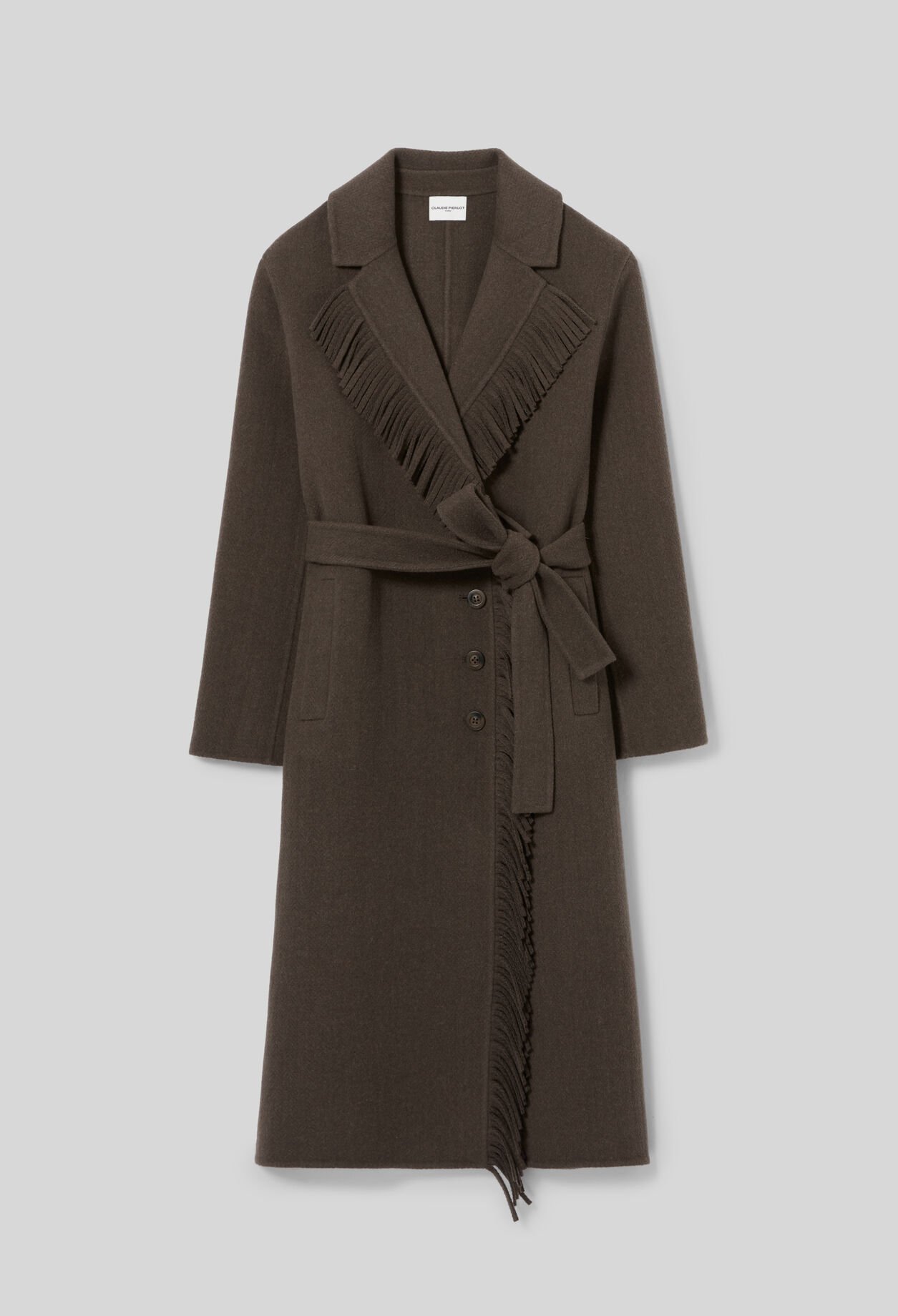 Manteau long franges