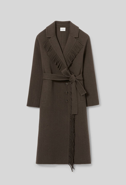 Manteau long franges