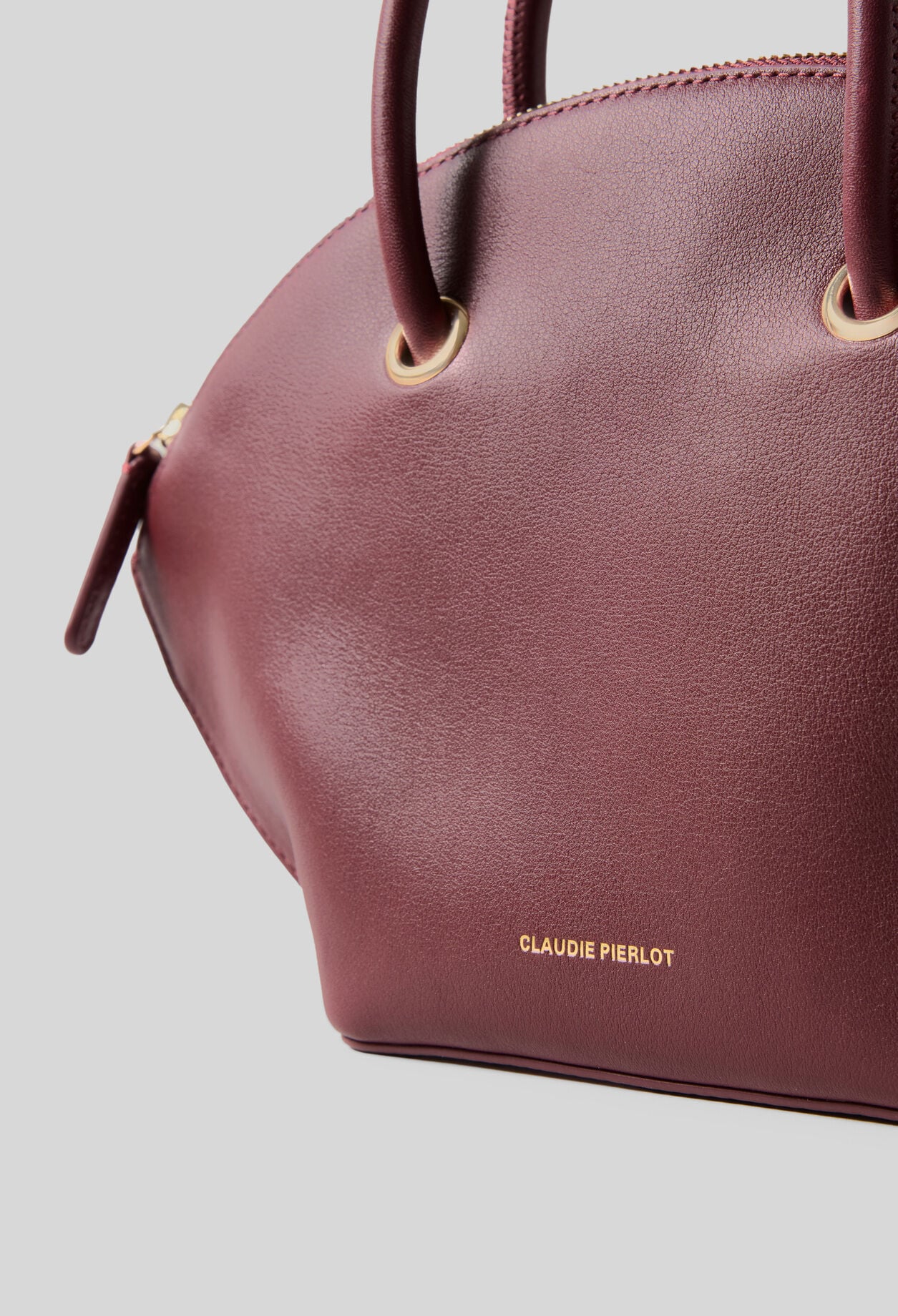 Sac cuir lisse anneaux dor&eacute;s
