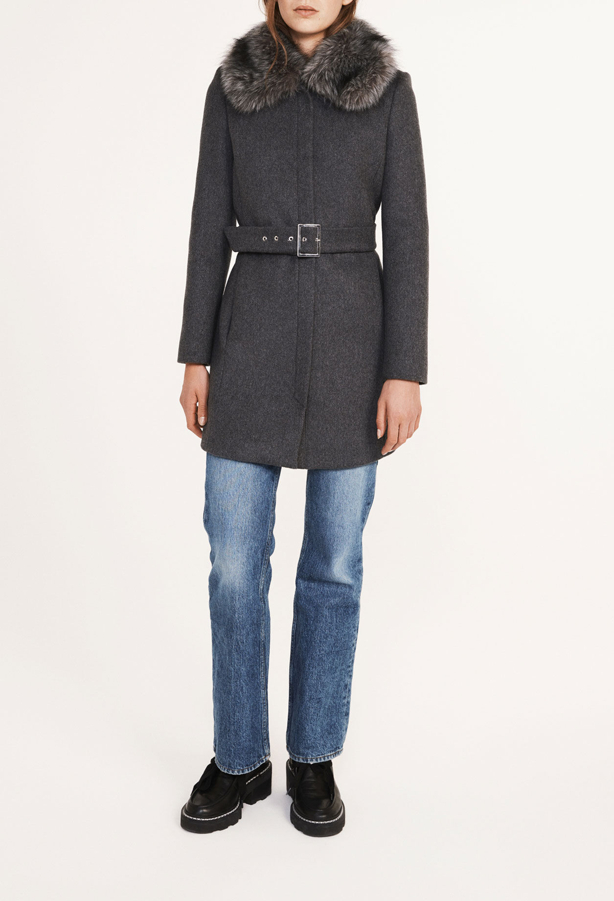 Manteau en laine et cachemire