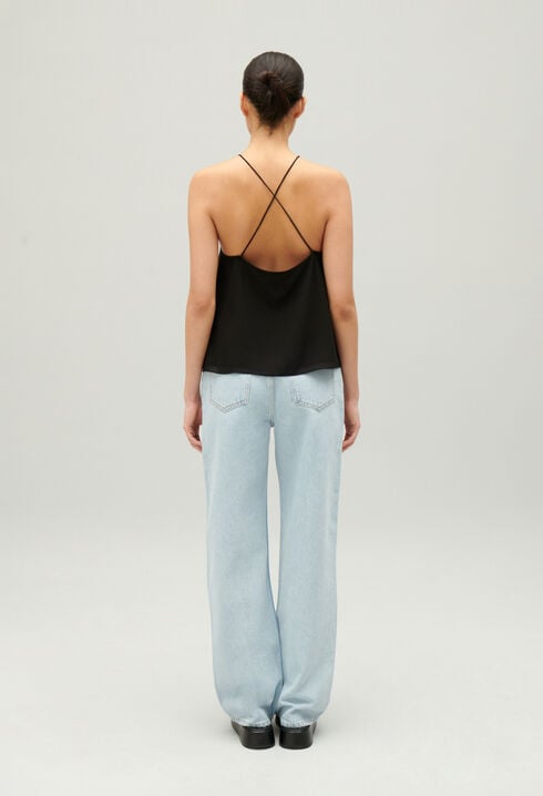 Top bustier liens noir