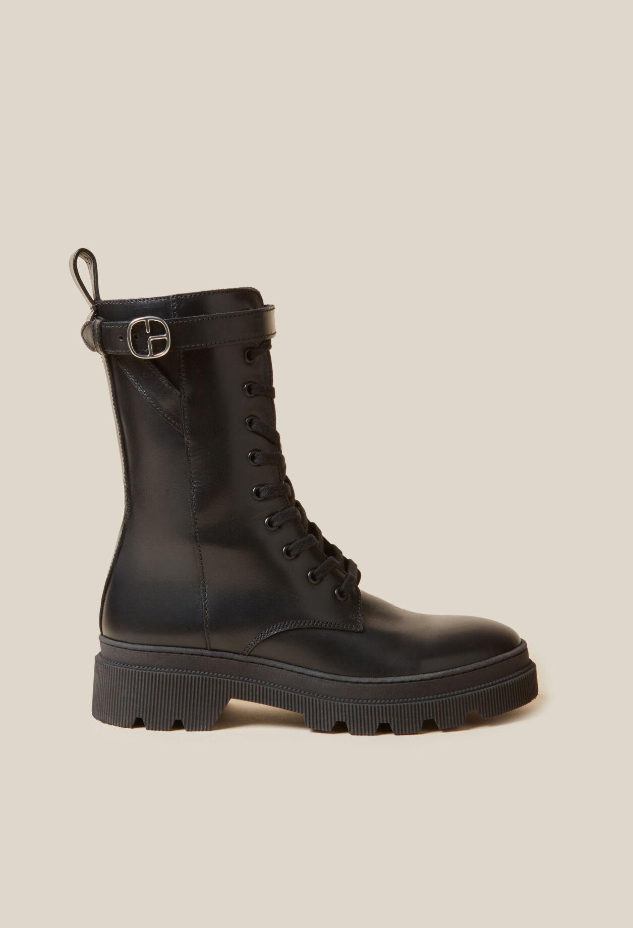 Bottines hautes rangers cuir pour femme Claudie Pierlot