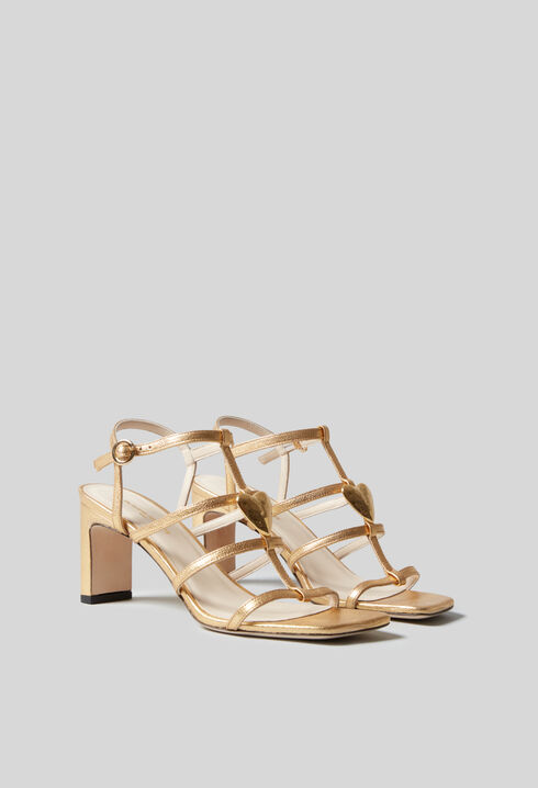 Sandales à talons cuir