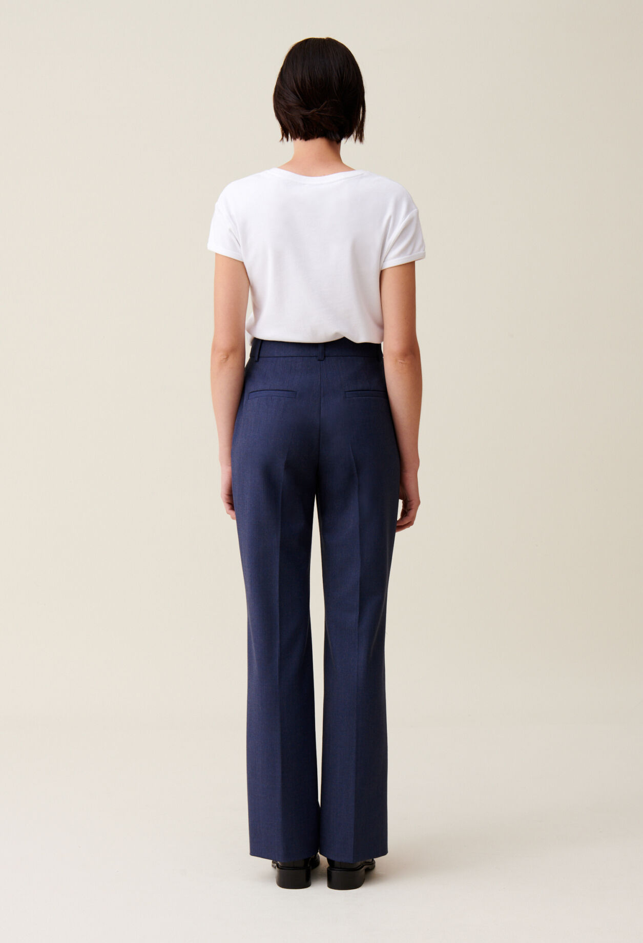 Pantalon tailleur laine marine