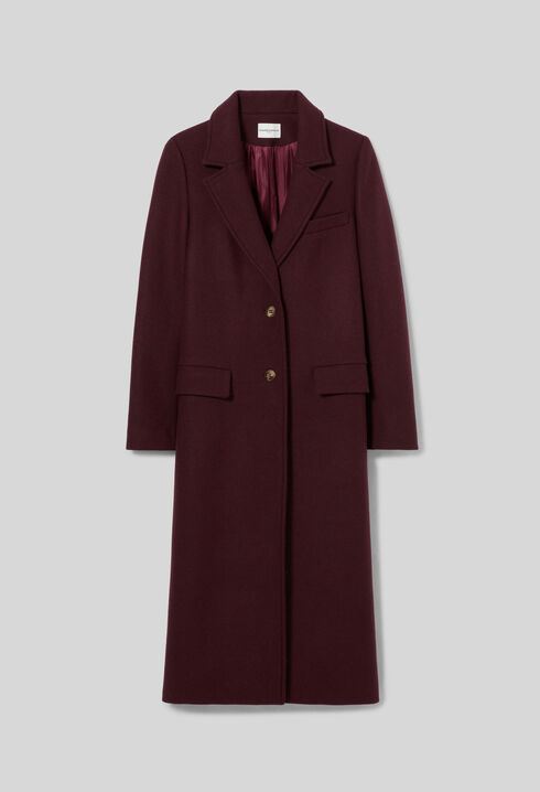 Manteau long laine m&eacute;lang&eacute;e