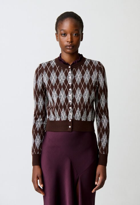 Cardigan maille motif Argyle
