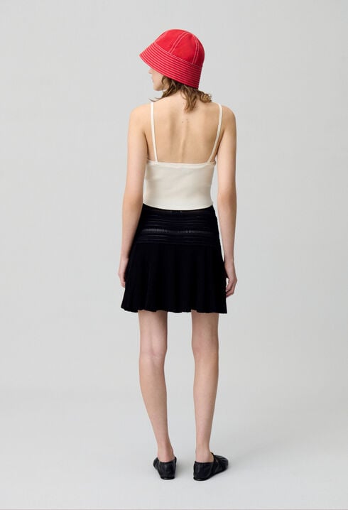 Top maille fine décolleté