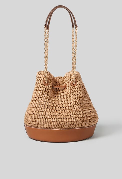 Sac seau panier tressé