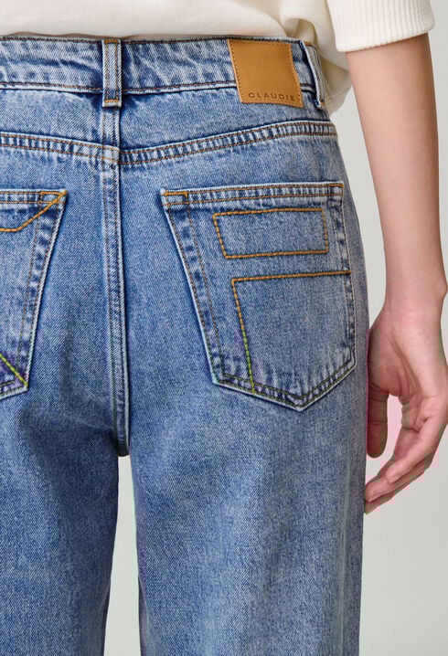 Jean cigarette 7/8 denim délavé