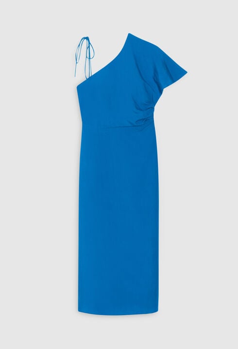 Robe midi asymétrique bleue