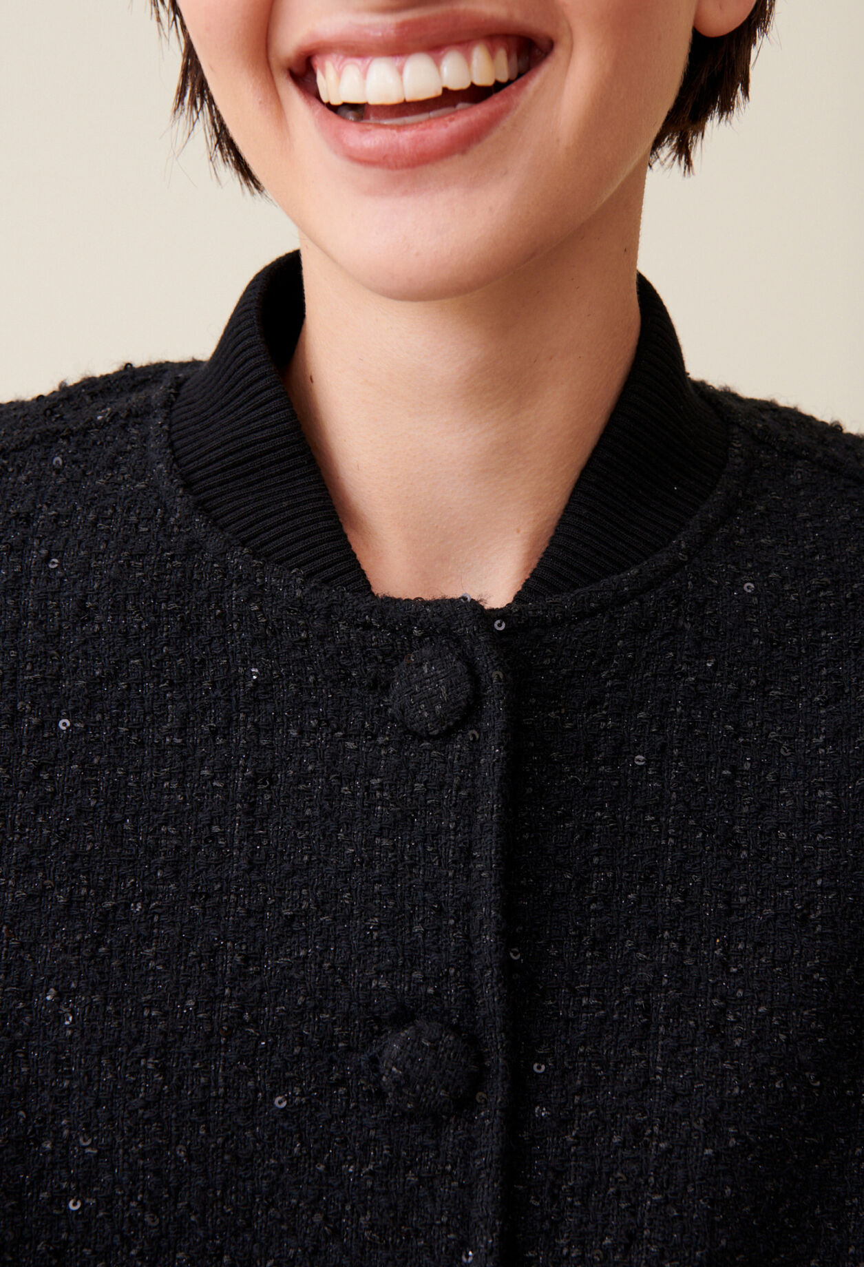 Bomber tweed noir