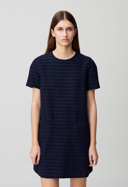 Robe courte droite rayures
