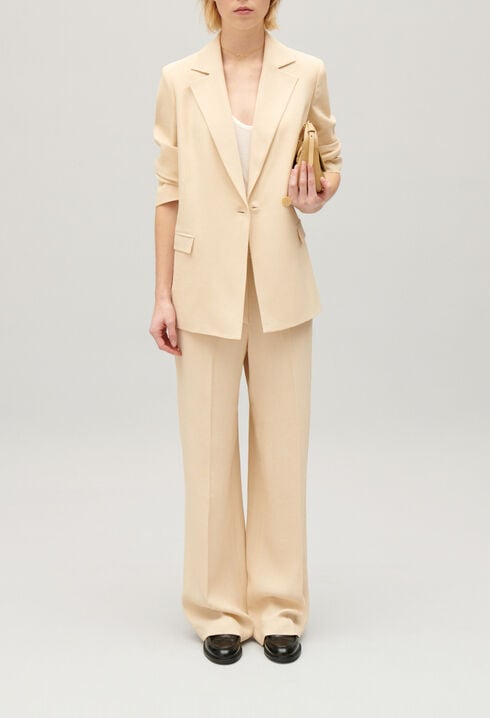 Veste costume texturée beige