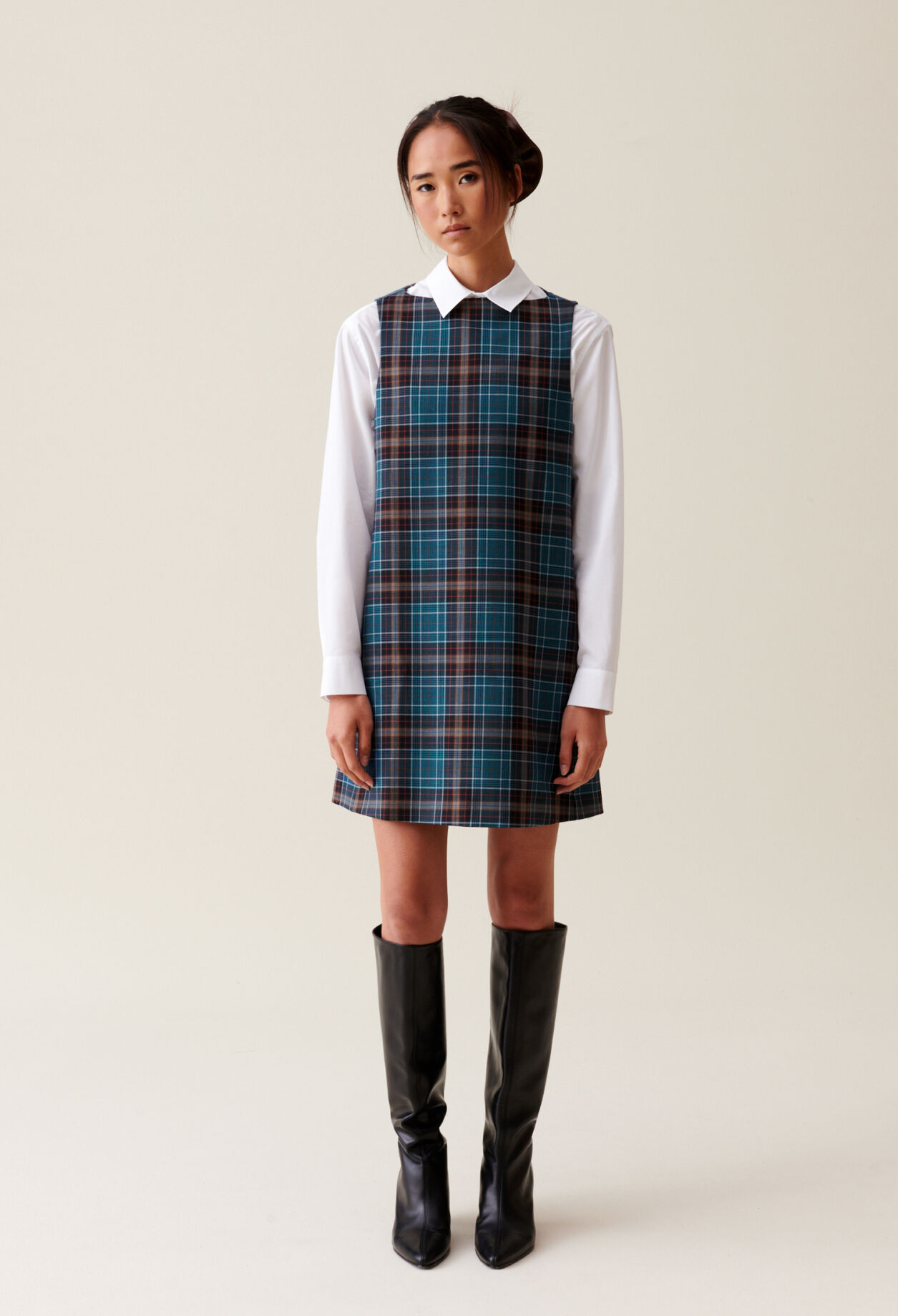 Robe courte carreaux on sale