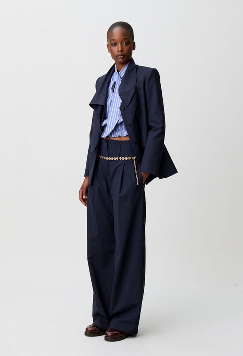 Pantalon laine m&eacute;lang&eacute;e