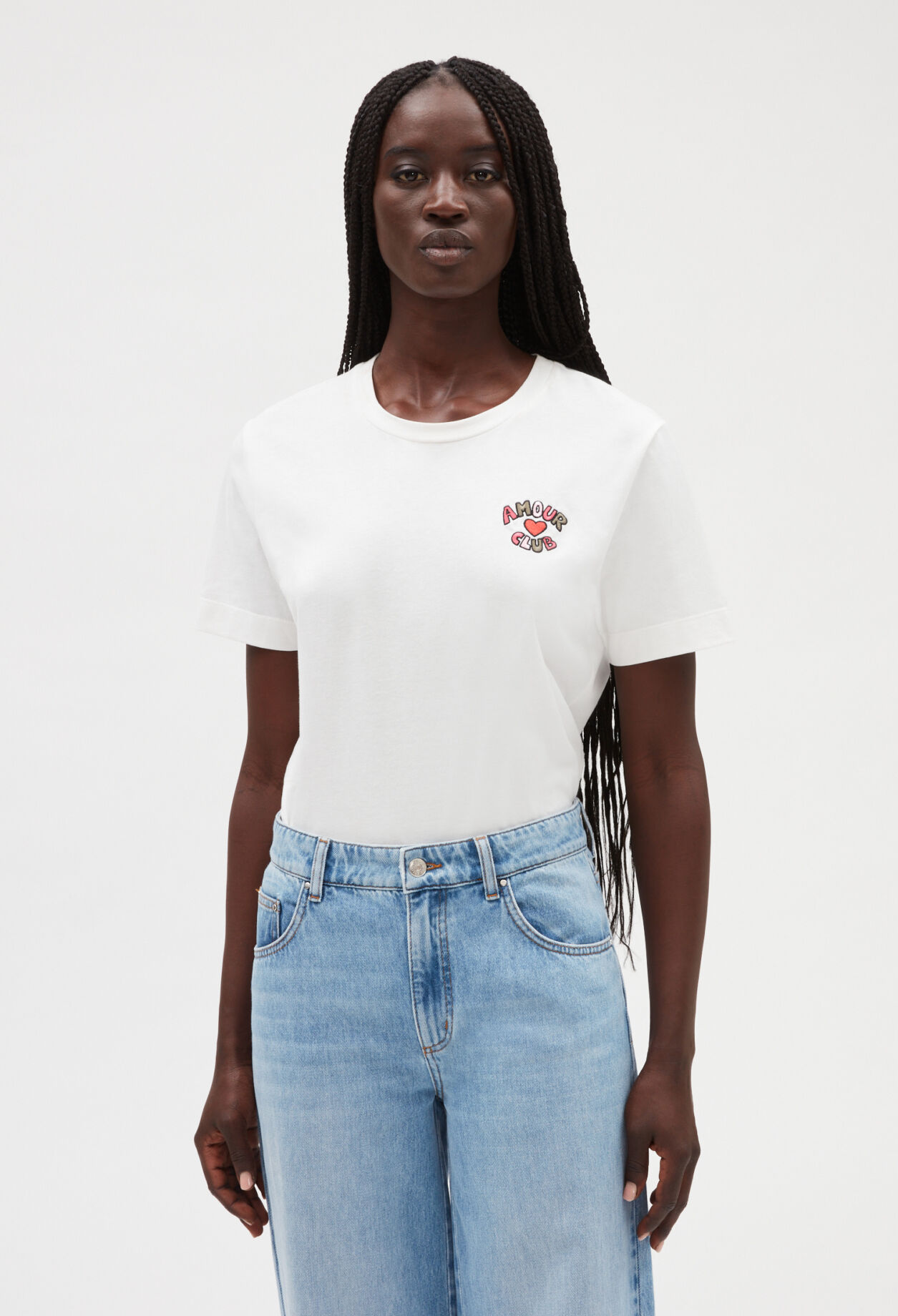 T-shirt manches courtes Amour club Blanc