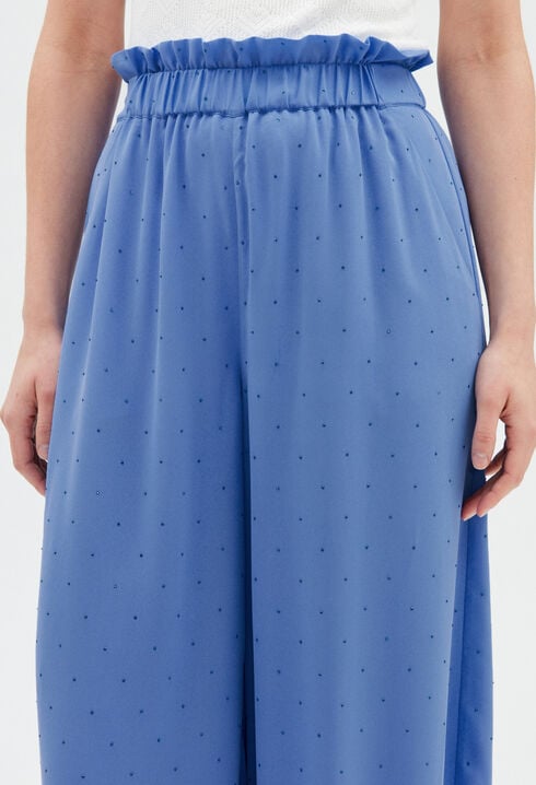 Pantalon strassé bleu ciel