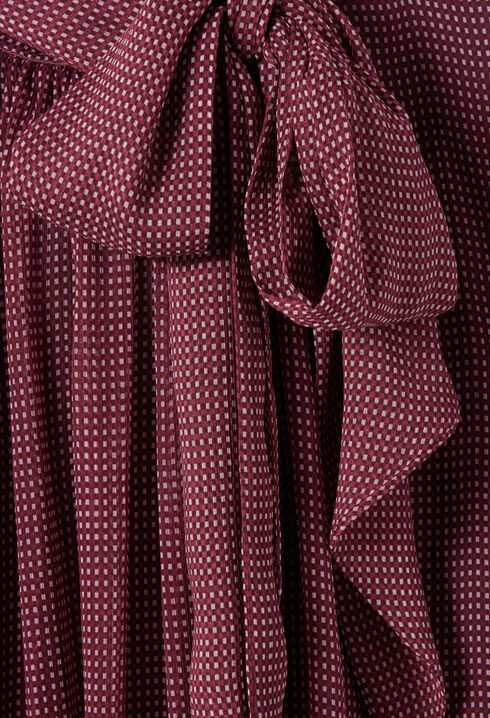 Blouse lavalli&egrave;re carreaux fluide