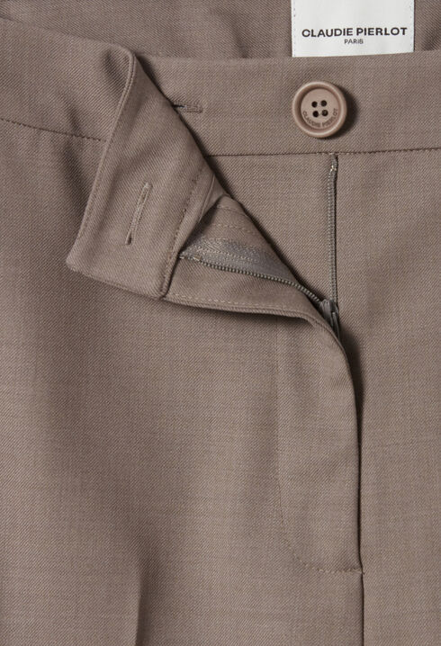 Pantalon tailleur droit taupe