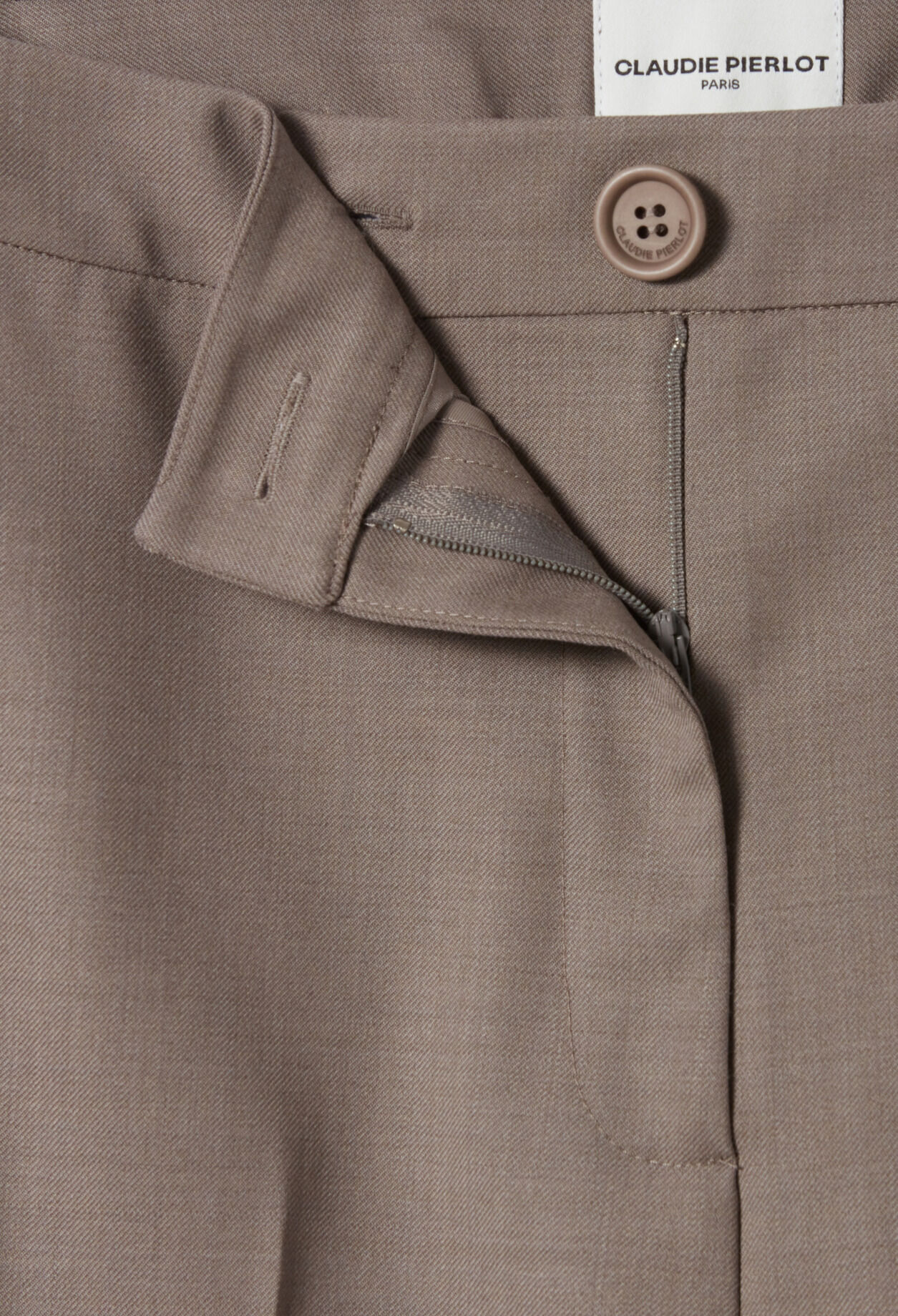 Pantalon tailleur droit taupe