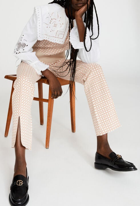 Pantalon maille à motifs graphiques