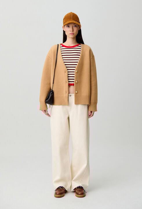 Jean large décontracté denim écru