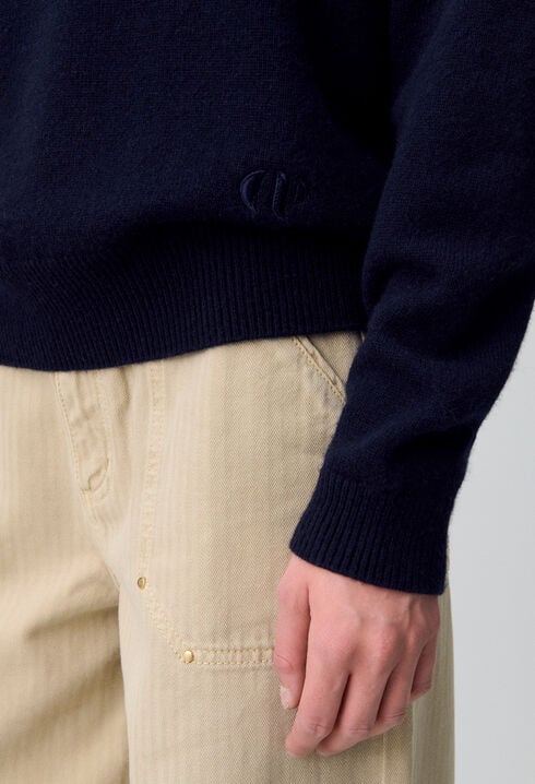 Pull cachemire bleu marine