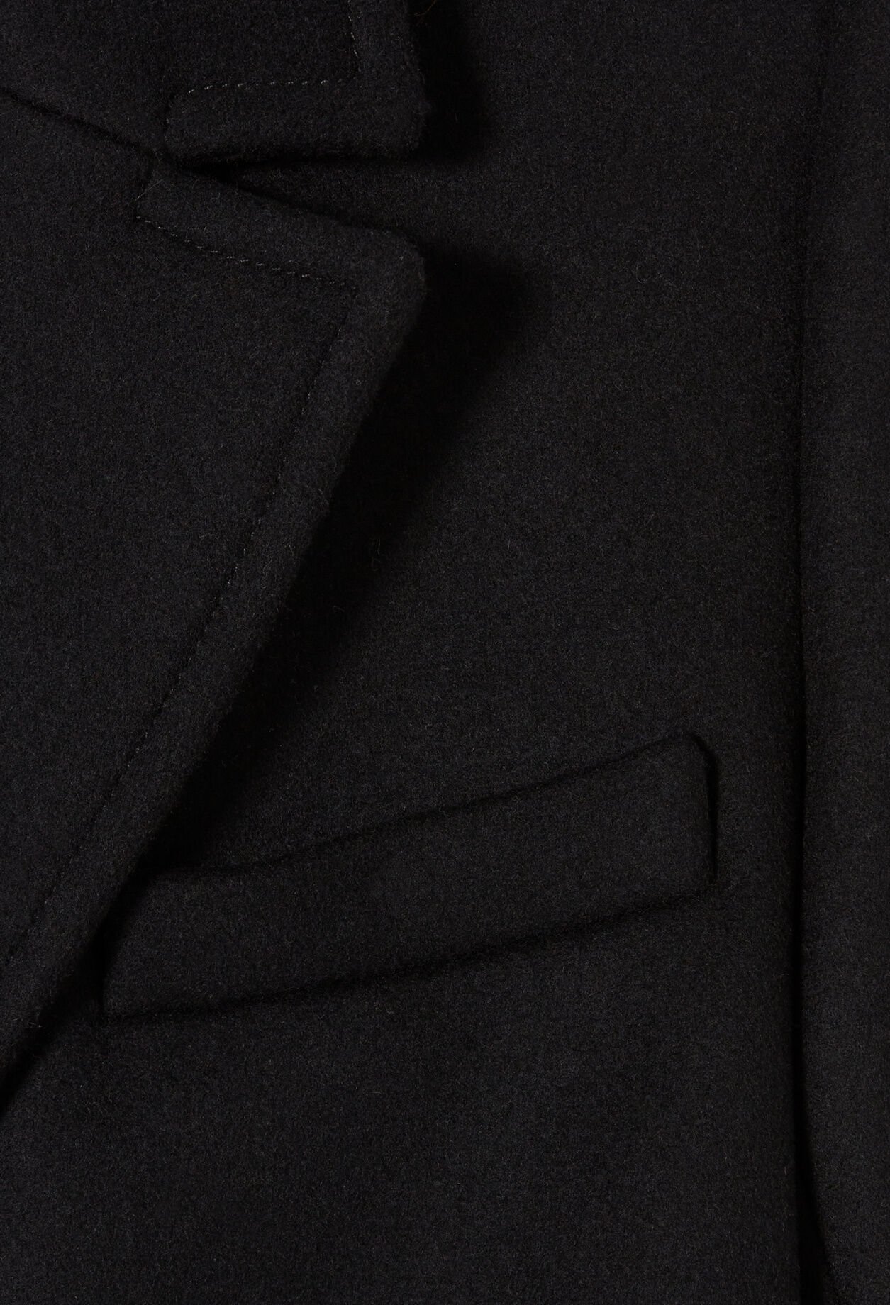Manteau long droit laine