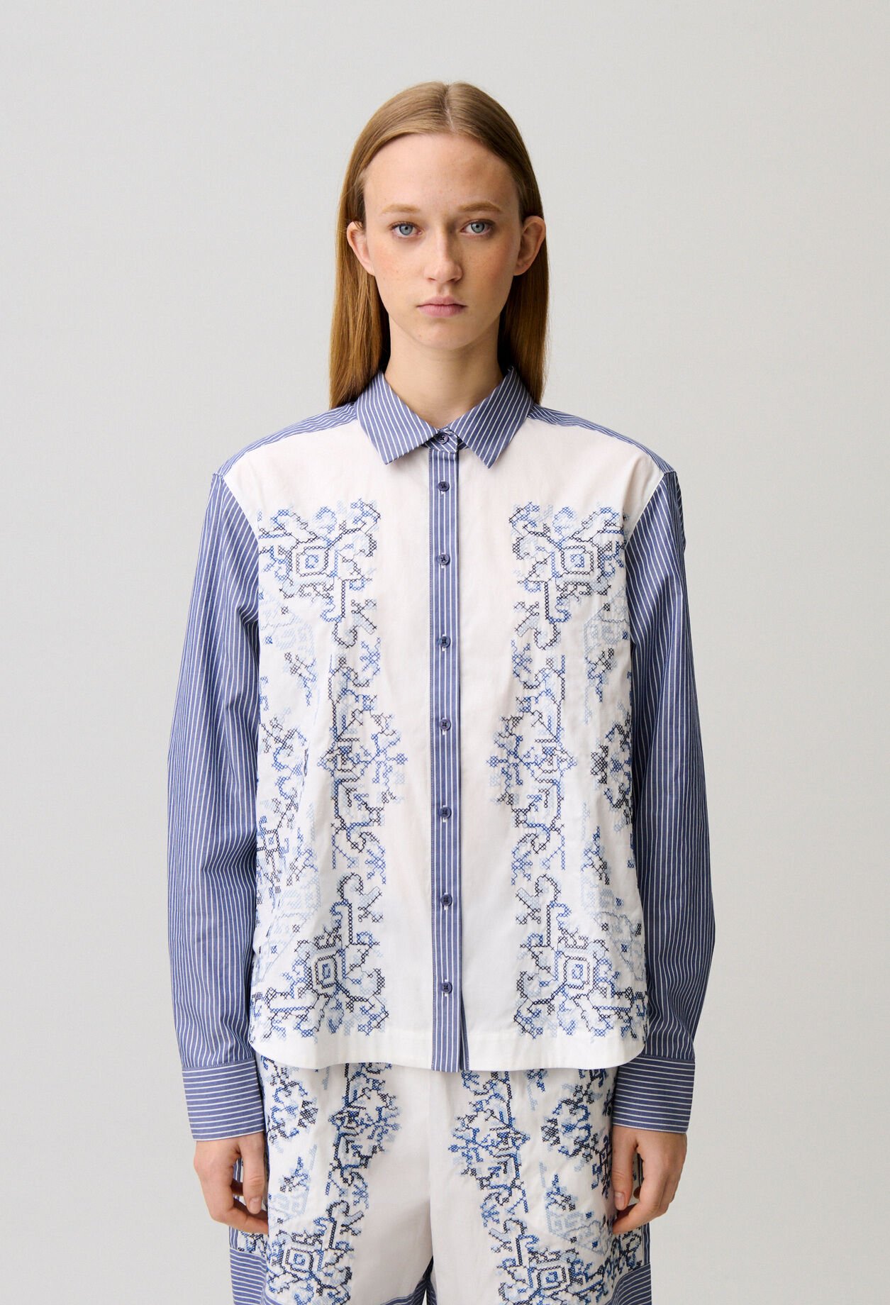 Chemise coton ray&eacute;e