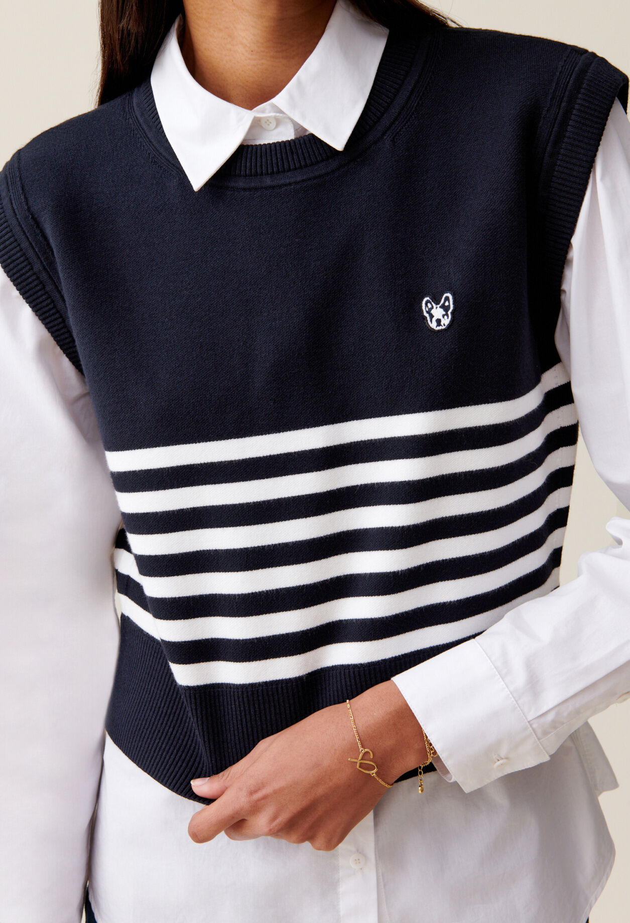 Pull Jean Toto rayé sans manches