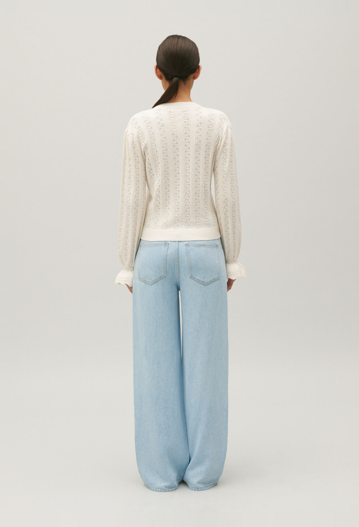 Cardigan maille écru